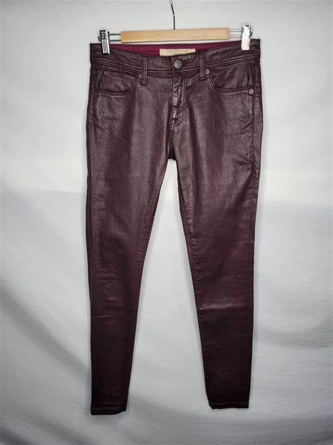 Burberry Waxed Skinny Jeans In Oxblood 